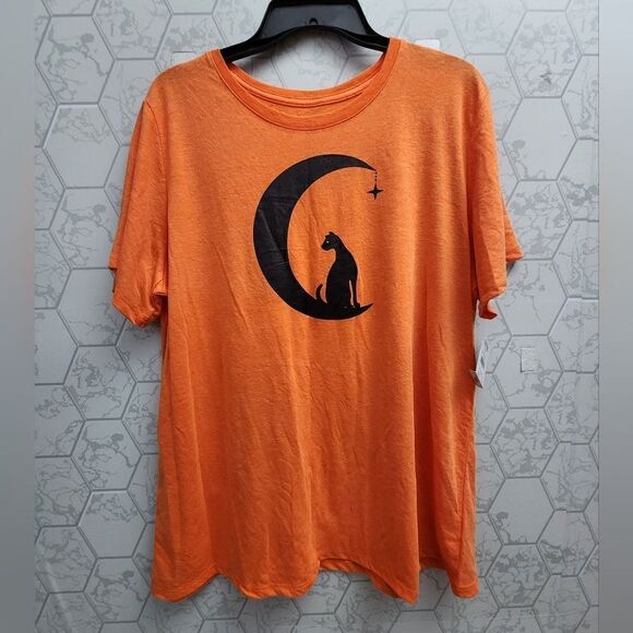 New women's Halloween hocus-pocus Thackery Binx cat on the moon print - Picture 1 of 4